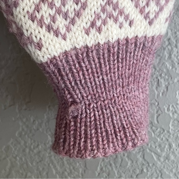 Dale of Norway - Mauve & ivory fair isle cardigan sweater, 42 M - Picture 7 of 10